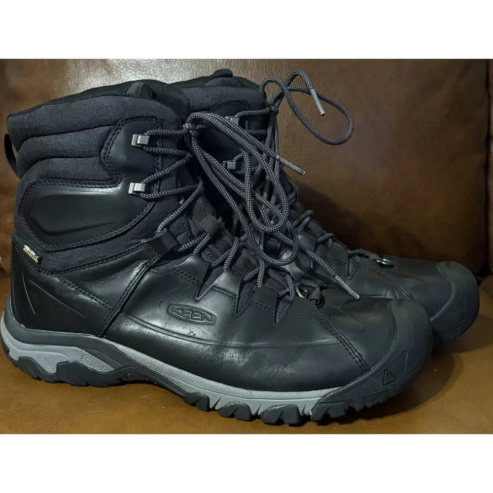 KEEN Mens Targhee Lace High Polar Waterproof Insulated Snow Boots 12 Leather